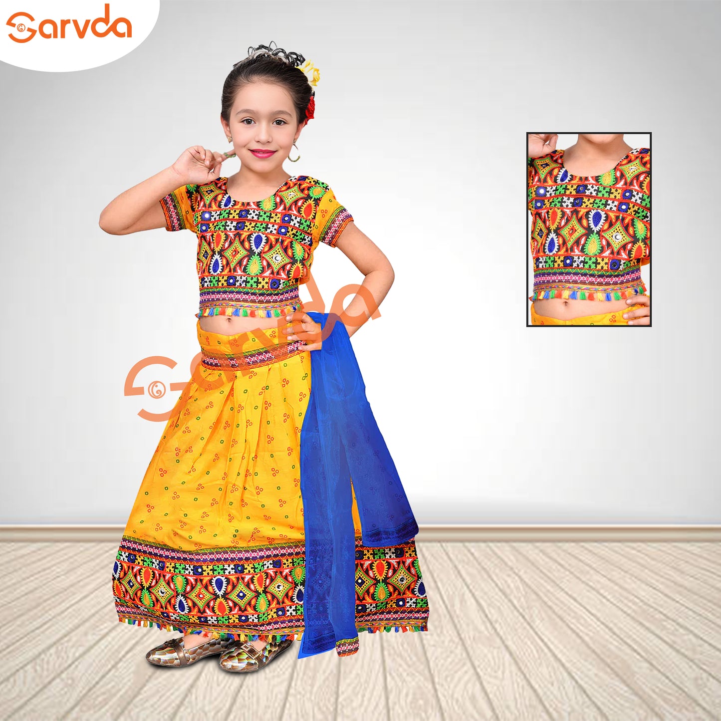 Gujrati Lahenga- Chaniya Choli (Yellow)