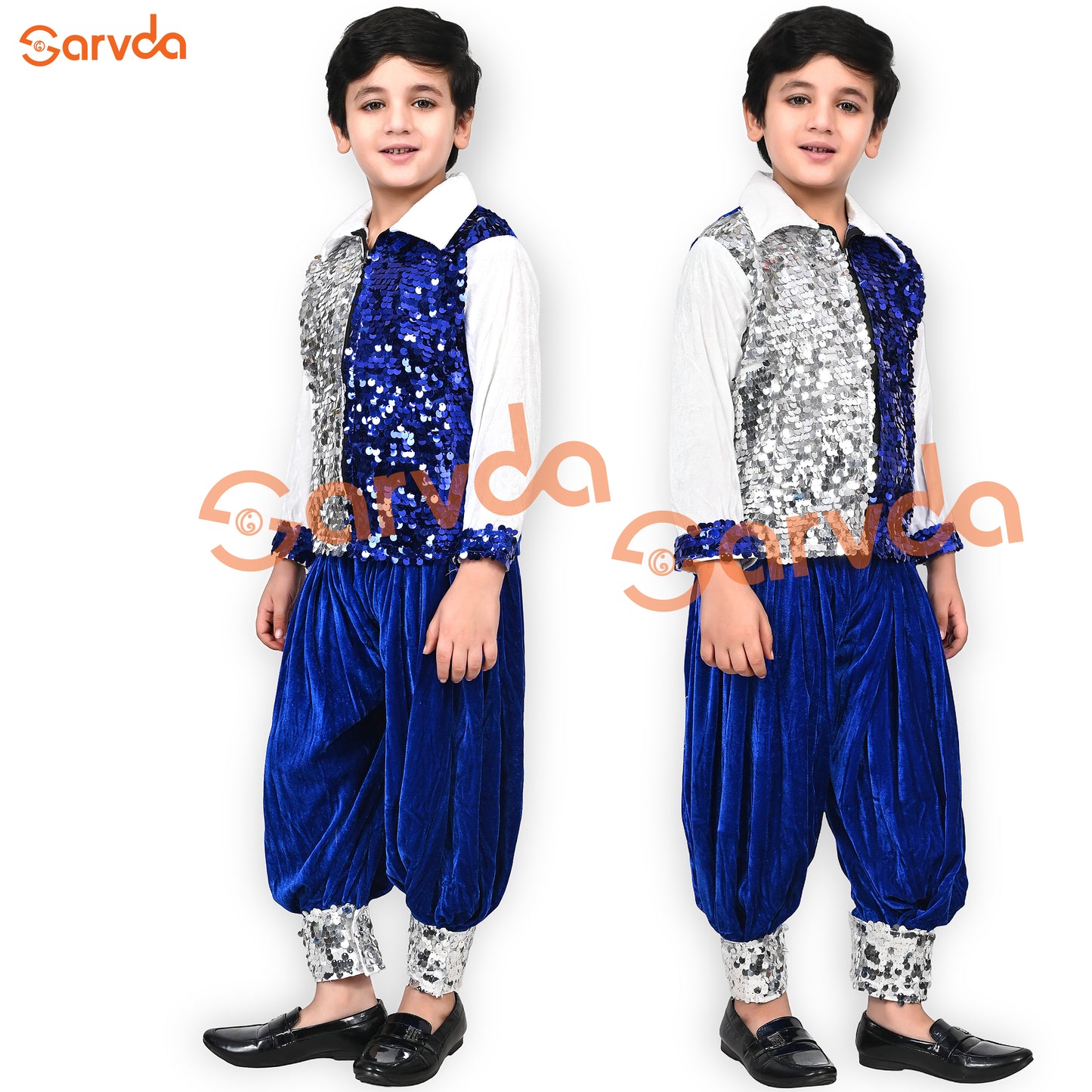 Blue & White Shirt with Blue Herum Set for Boys