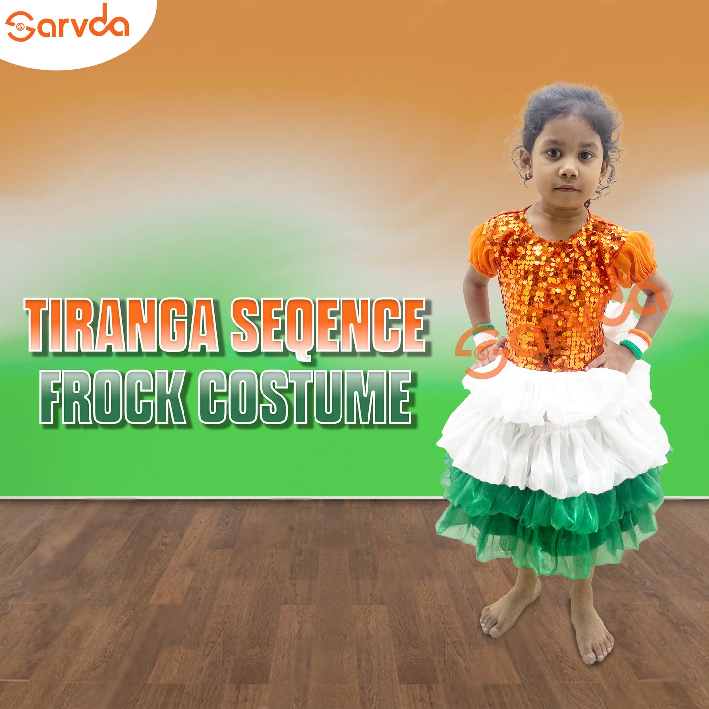 Tricolor / Tiranga Seqence frock Costume