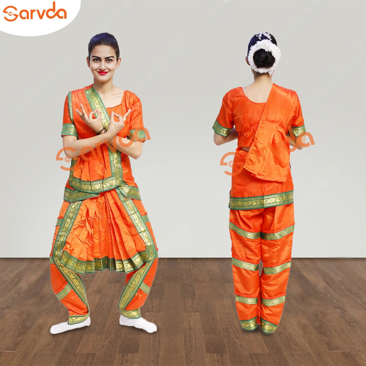 Bharatnatyam Dance Costume - Orange