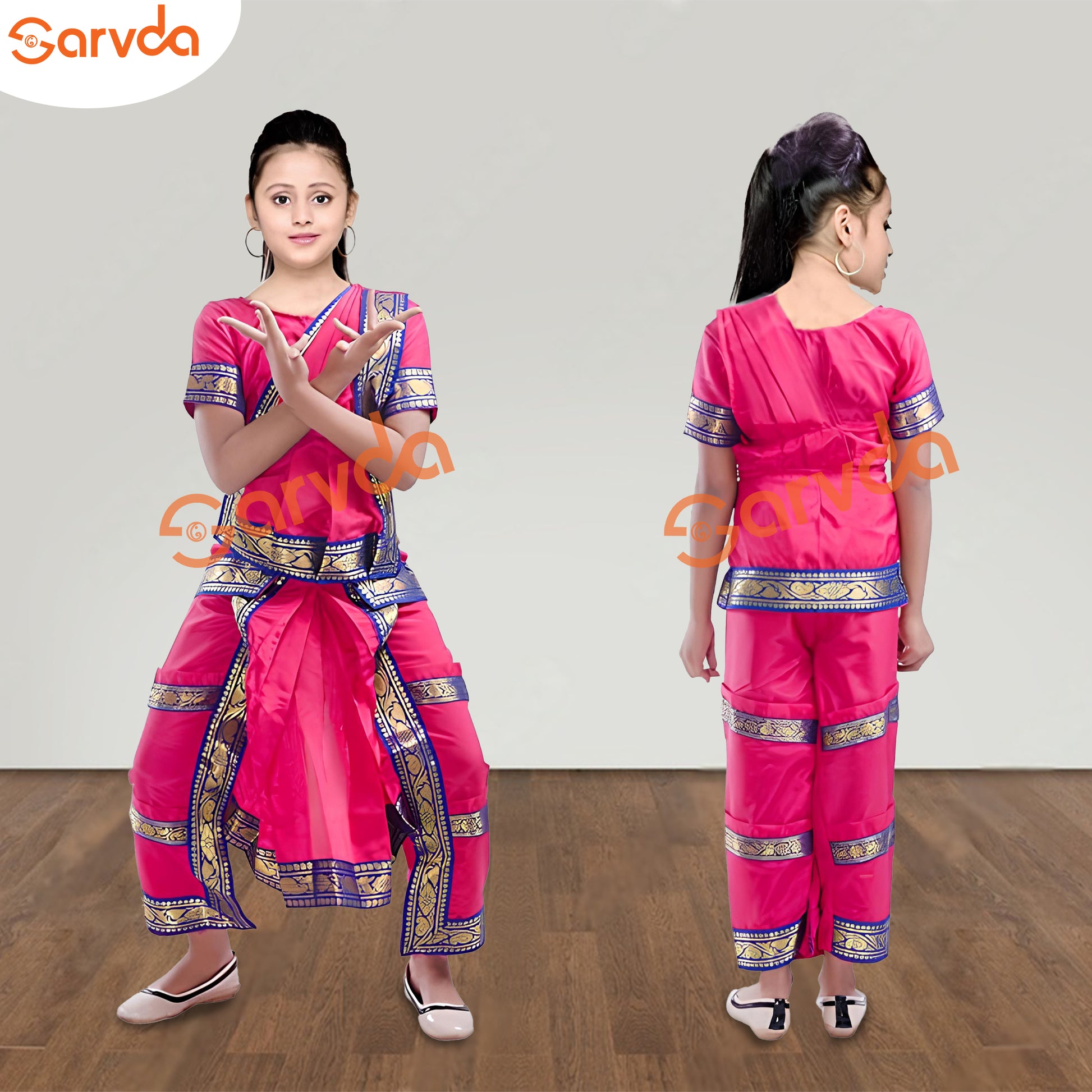 Bharatnatyam Dance Costume Pink