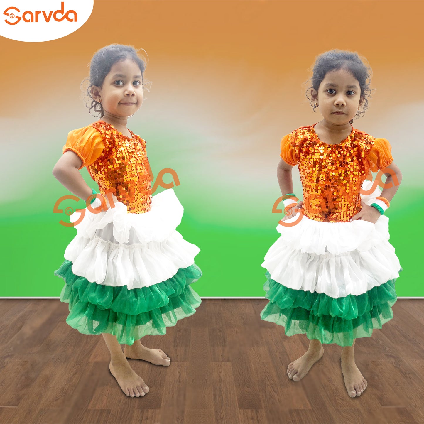 Tricolor / Tiranga Seqence frock Costume