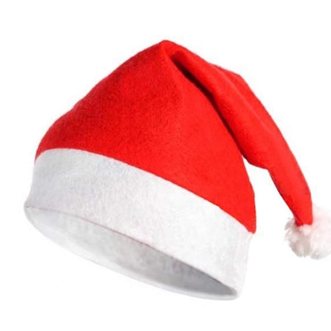 Plain Santa Cap 2 no. - 1 Dozen ( Pack of 12)