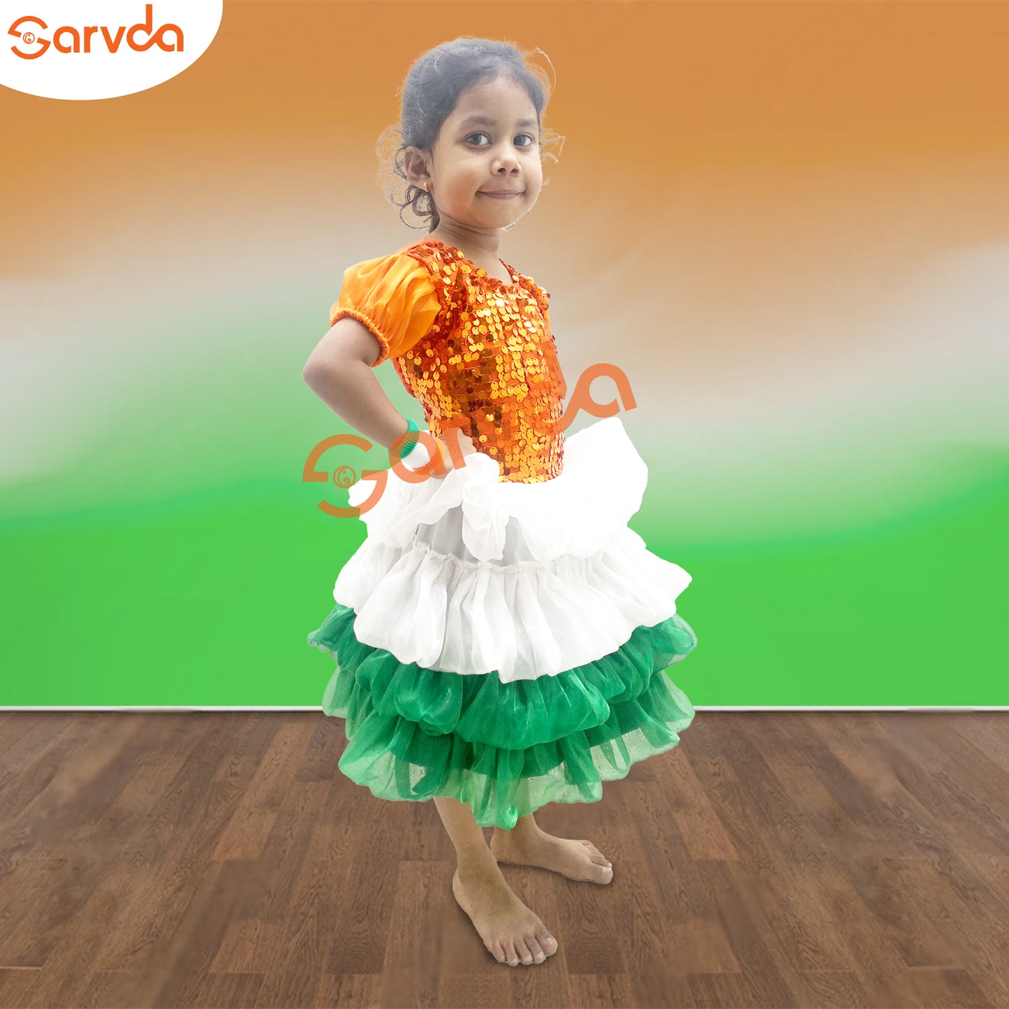 Tricolor / Tiranga Seqence frock Costume
