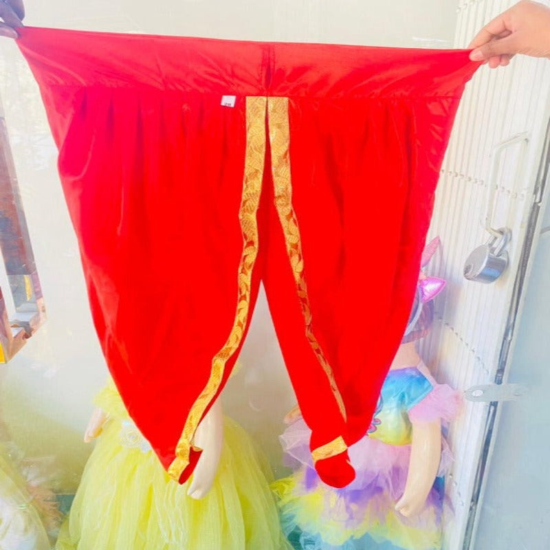 Red Dhoti with Lace