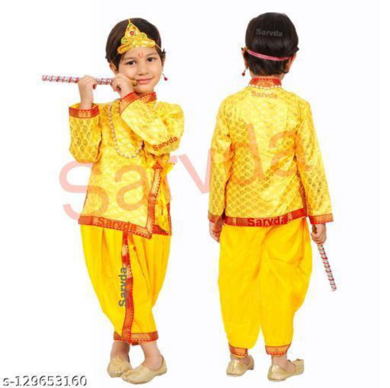 Booti Print Dhoti & Kurta Set Krishna Costume