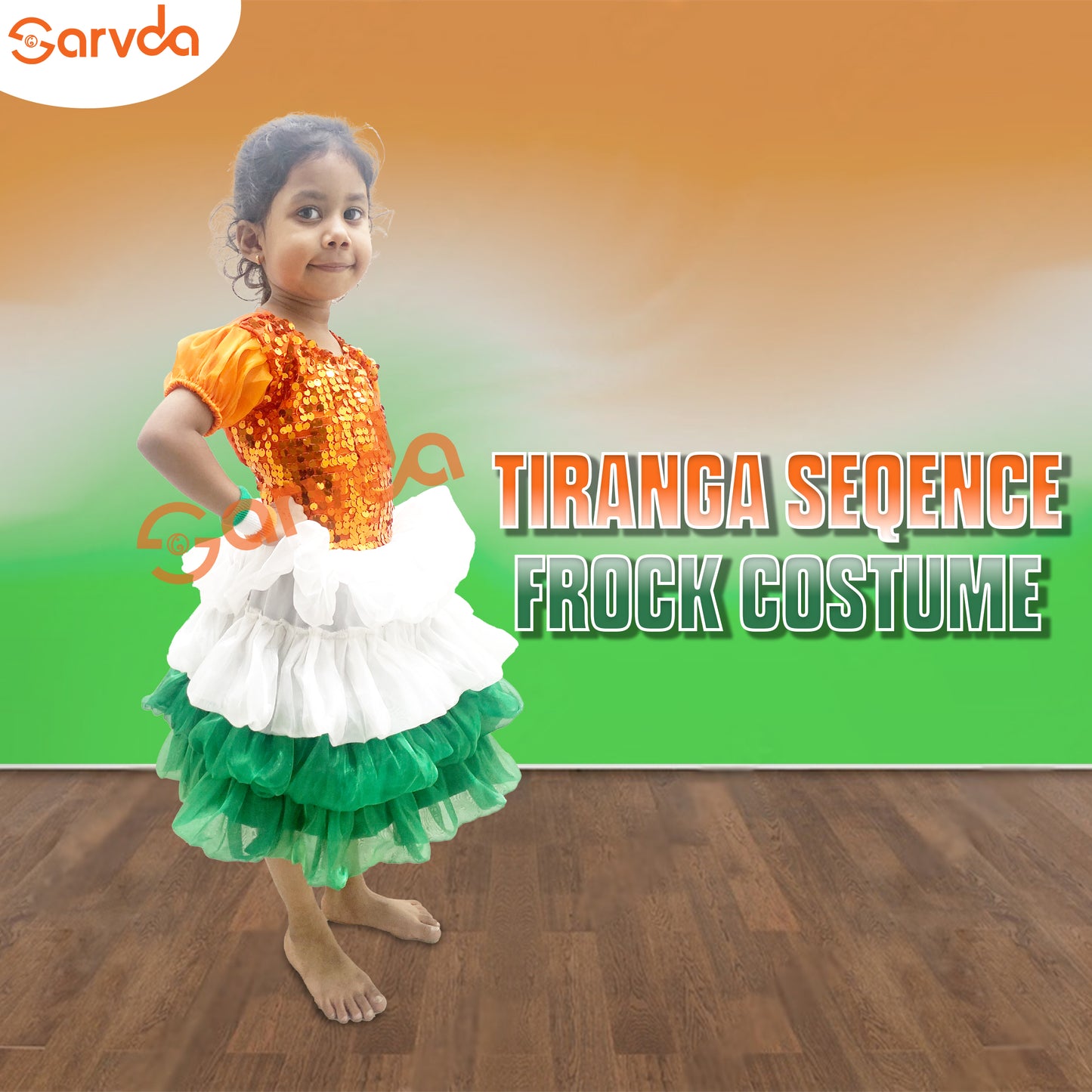 Tricolor / Tiranga Seqence frock Costume