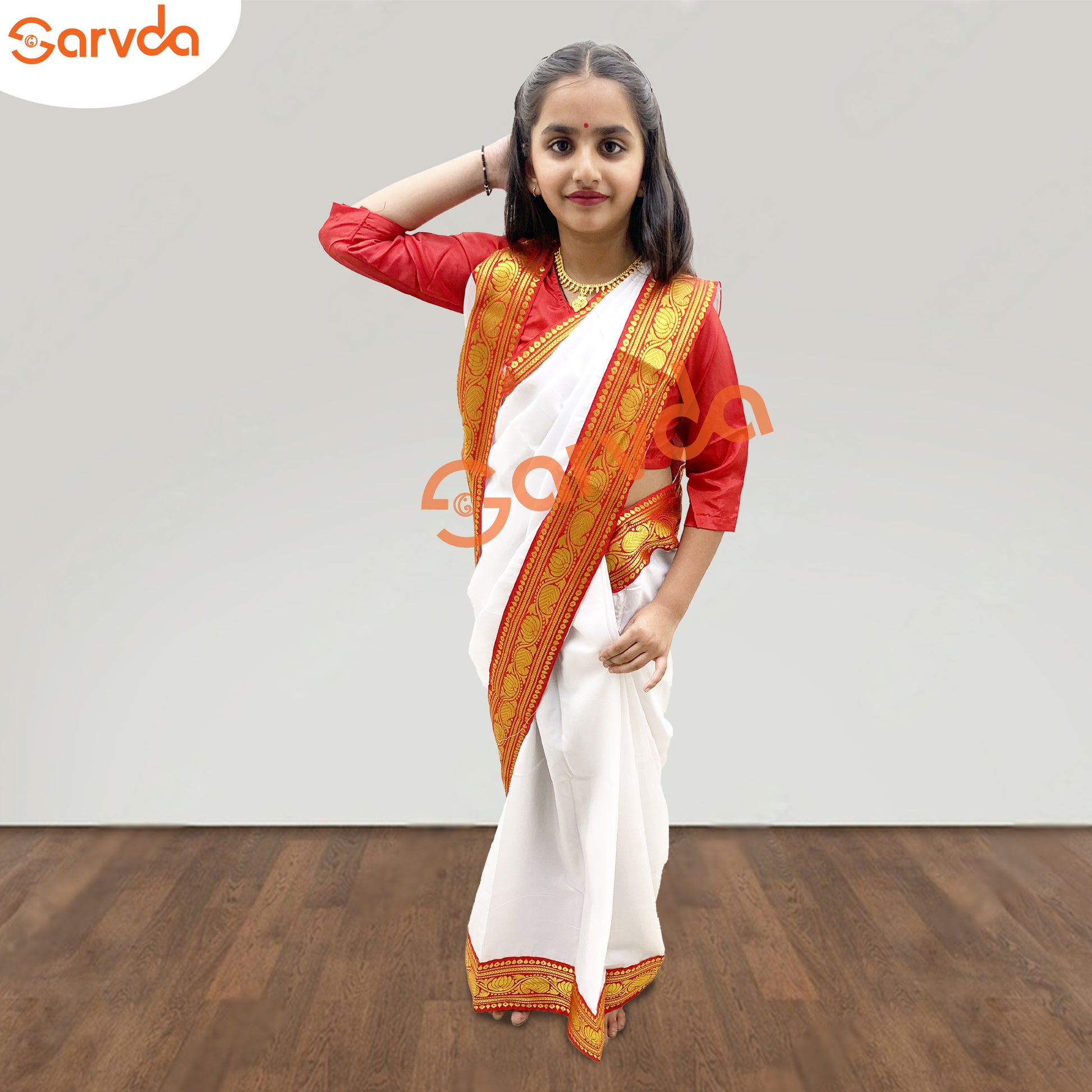 Bengali Saree Fancy Dress Costume - Main Image