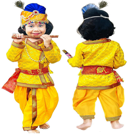 Booti Print Dhoti & Kurta Set Krishna Costume