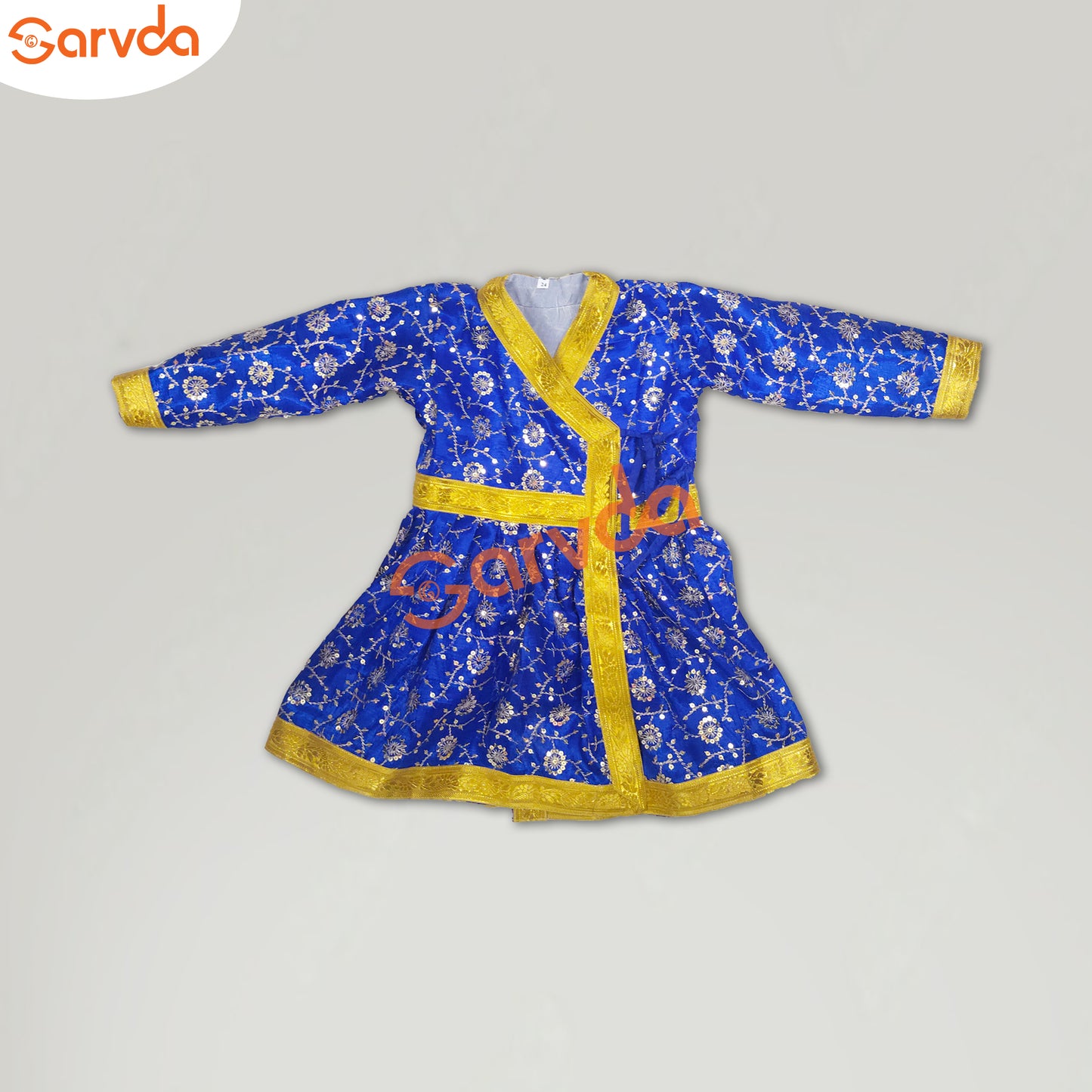 Embroidery Blue Angrakha with Pajama (God/Akabar/Marathi/ chattrapati maharaj shivaji Shivaji/Others)