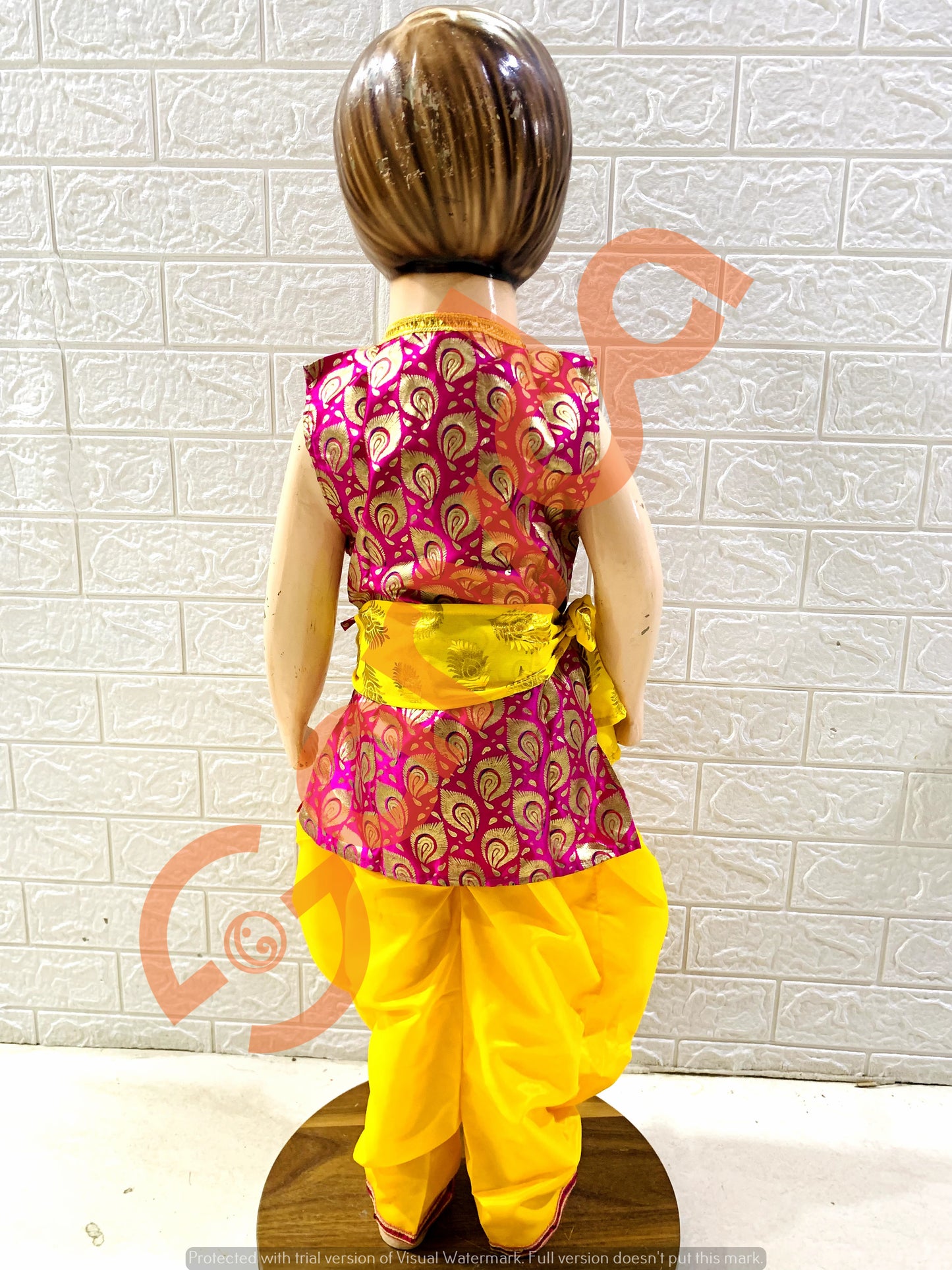 Magenta Kurta, Dhoti & Patka Krishna Dress