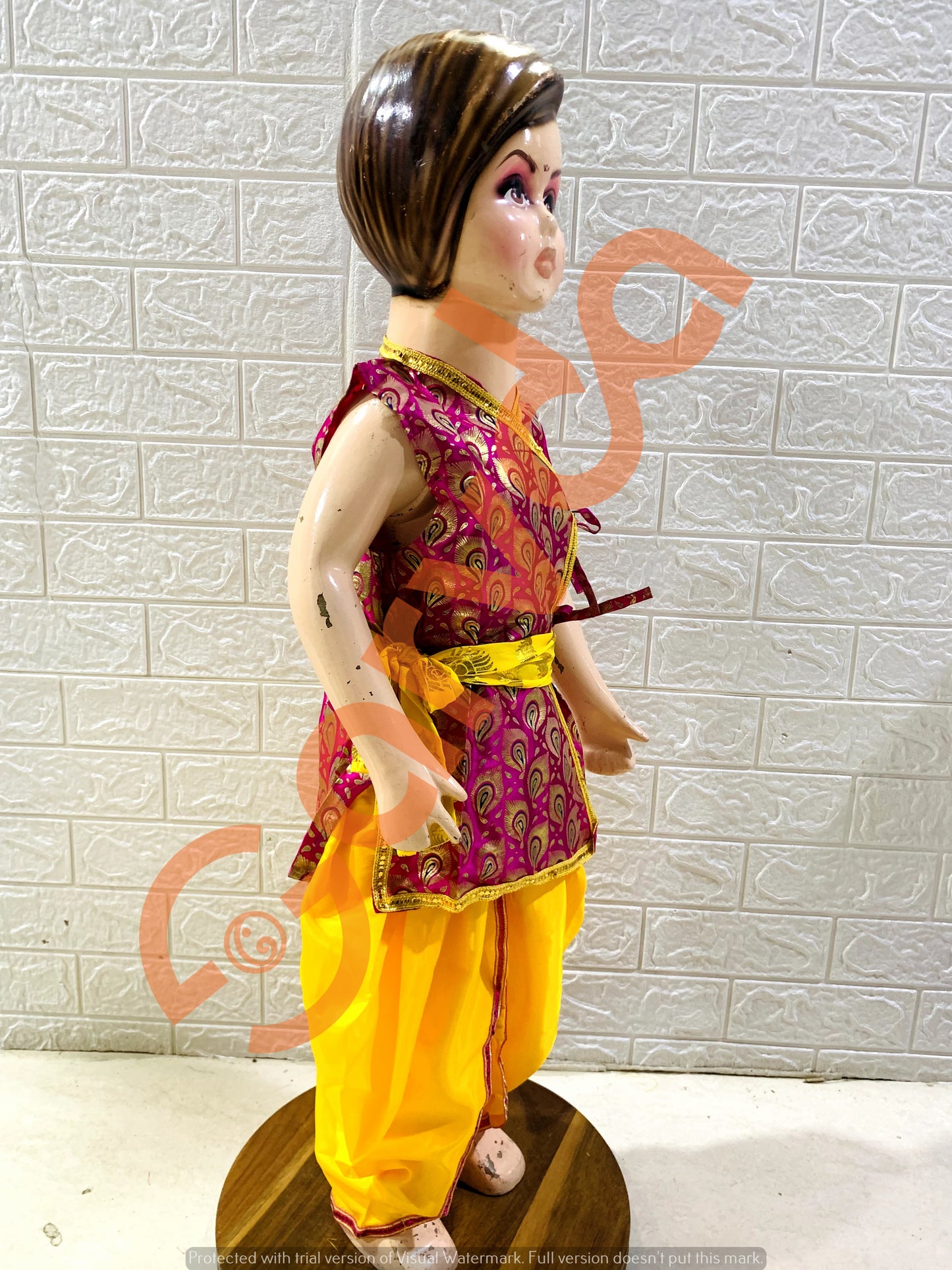 Magenta Kurta, Dhoti & Patka Krishna Dress