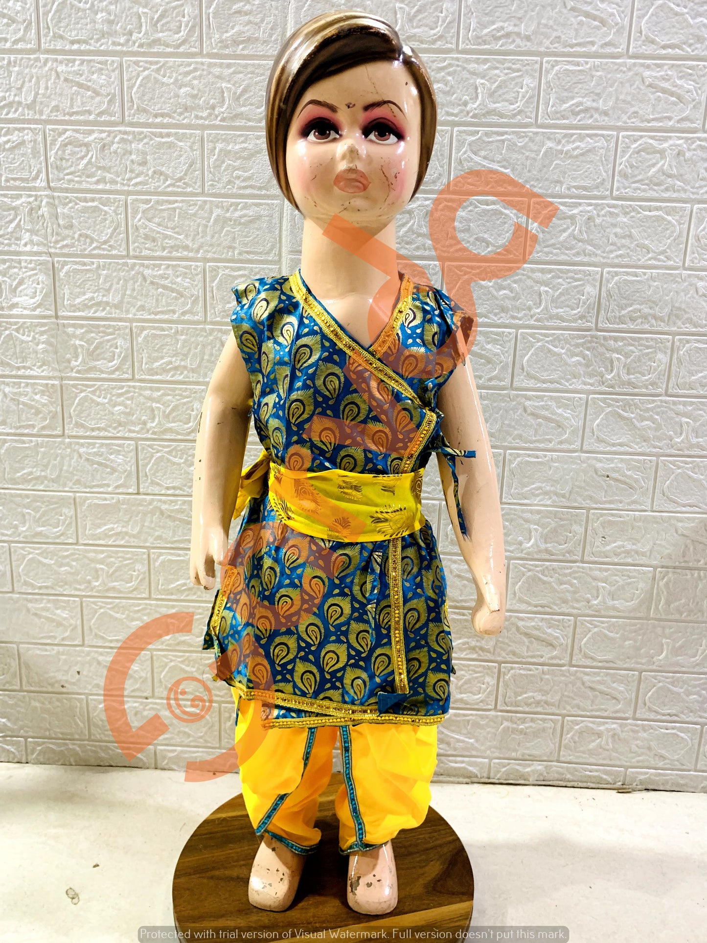 Firozi Kurta, Dhoti & Patka Krishna Dress