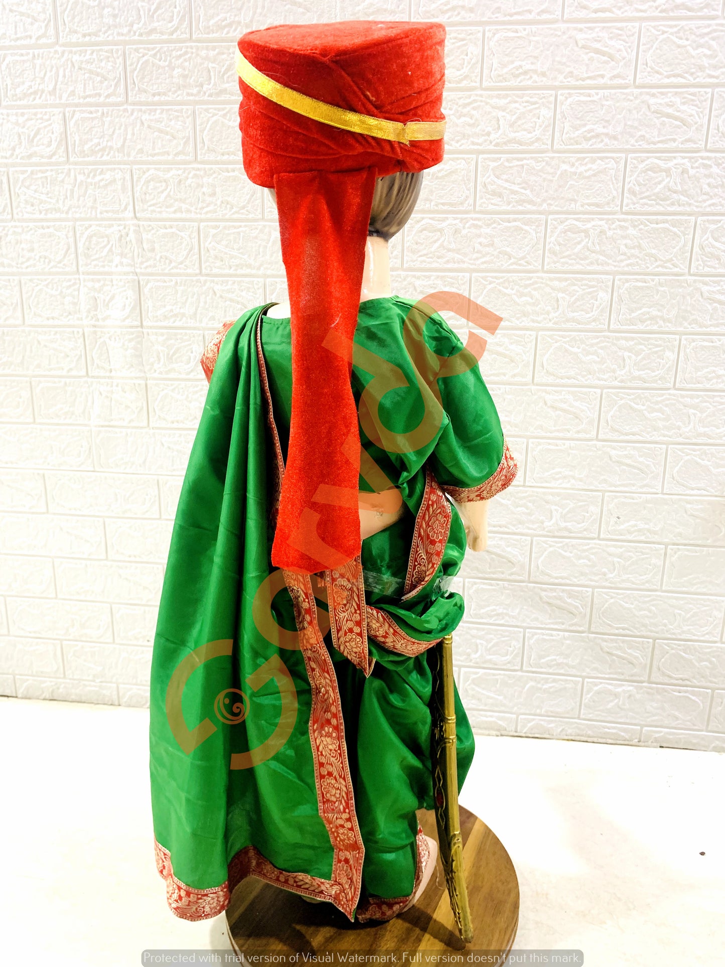 Marathi Saree / Rani lakshmi Bai costume (Green)- without accessories
