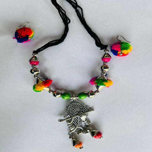 Garba Navratri Pom Pom Jewellery Set - 5 no