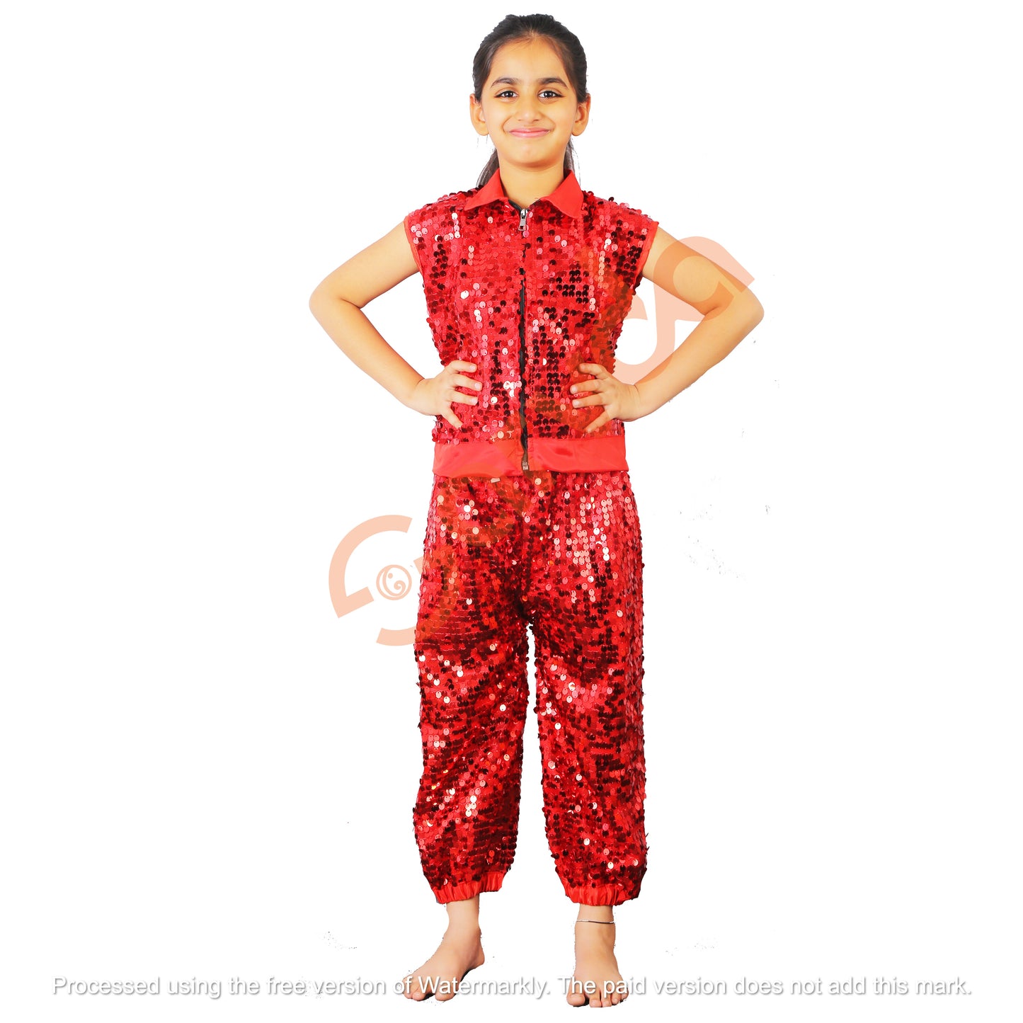 Zippershirt and Heram Set- Red