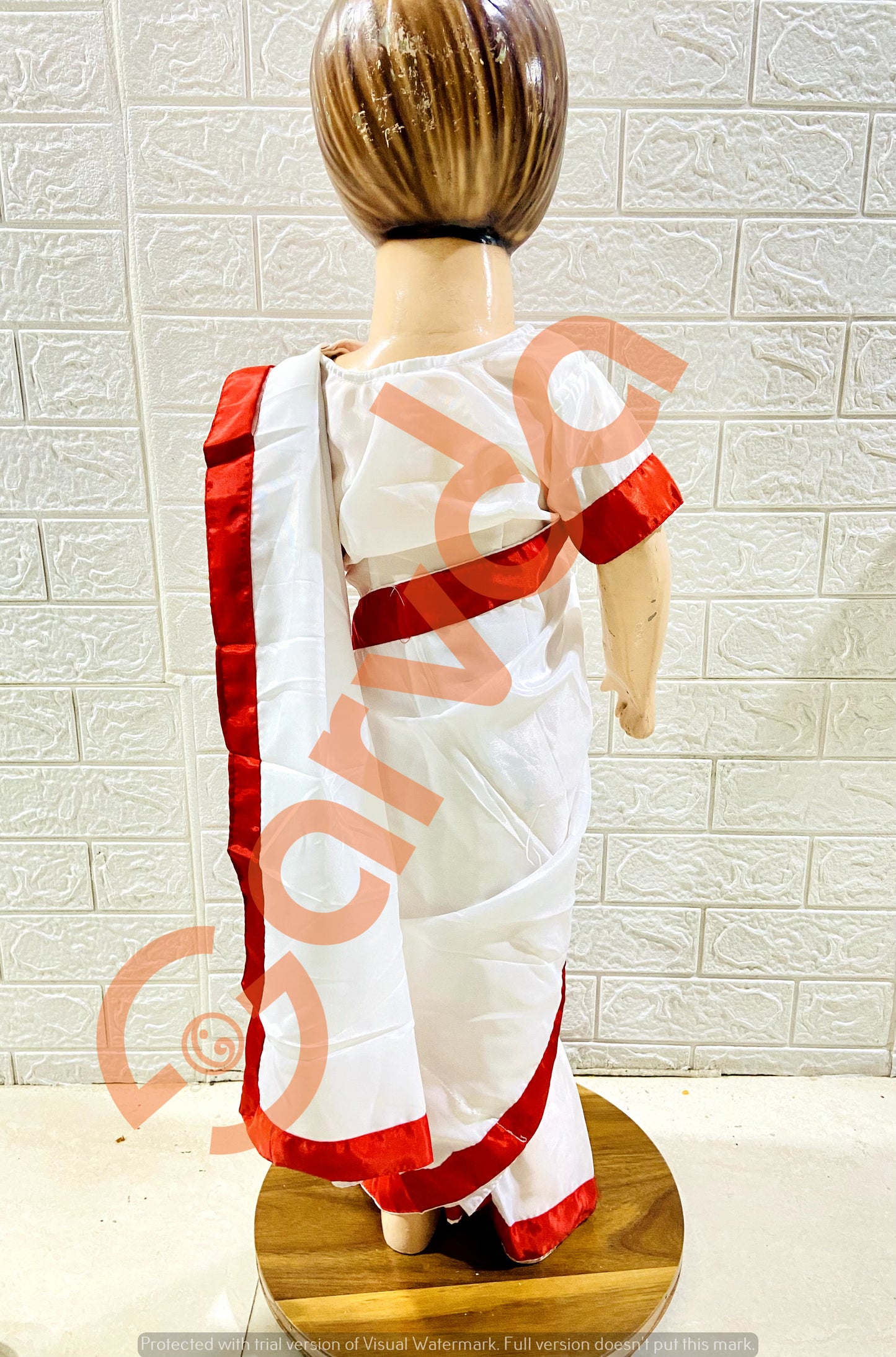 Red Border white Saree- Indira Gandhi/Sarojini Naidu