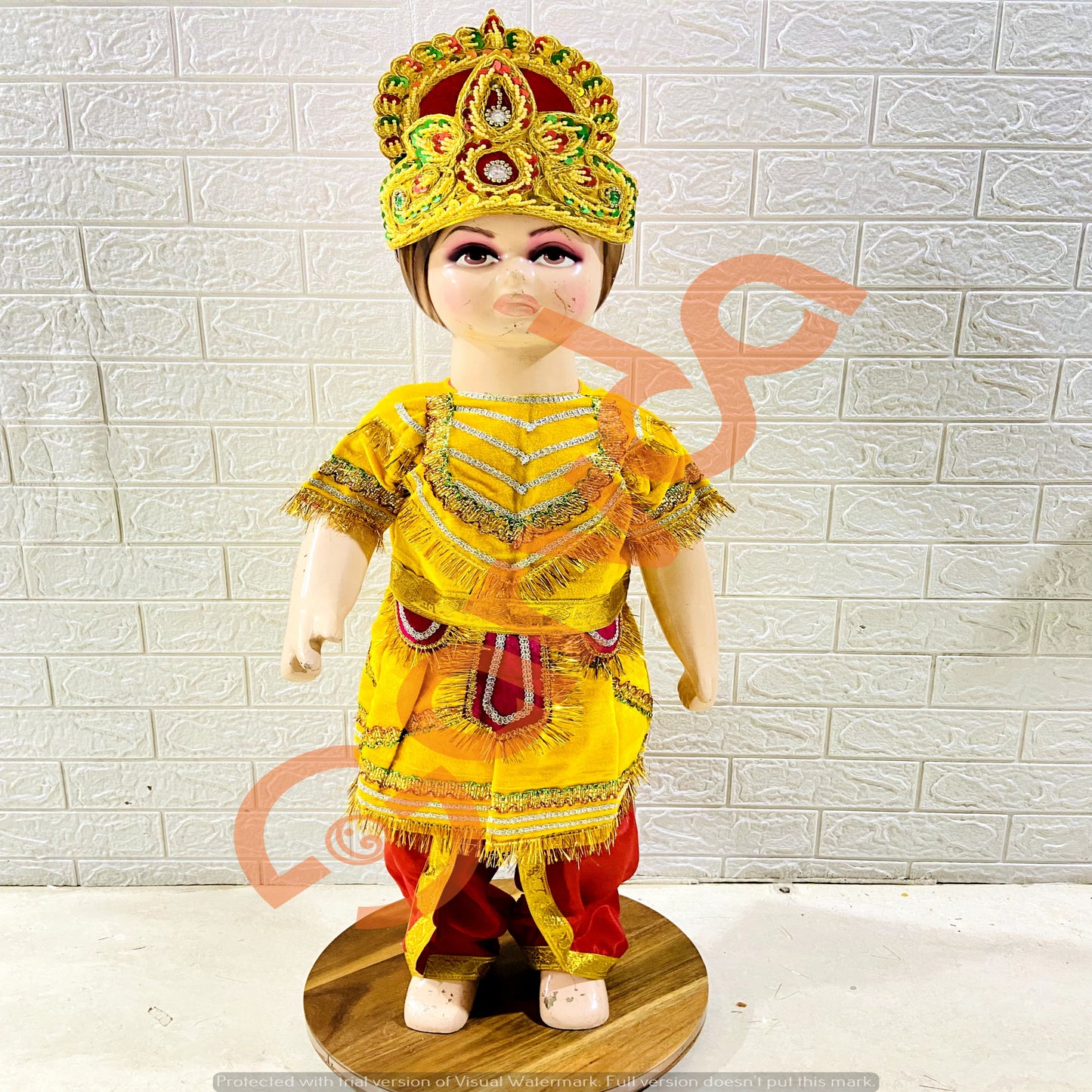 Raja/ Ram kids costume - Yellow Coat and Red Dhoti