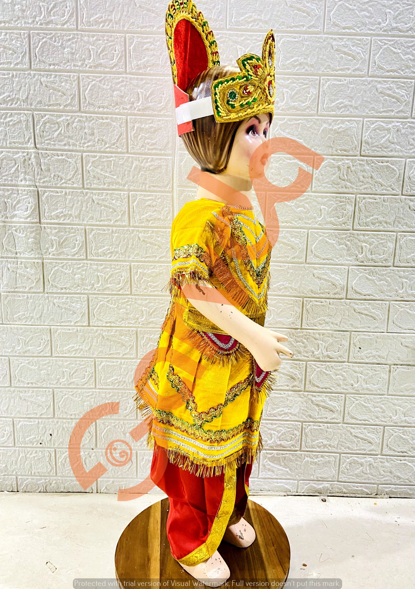Raja/ Ram kids costume - Yellow Coat and Red Dhoti