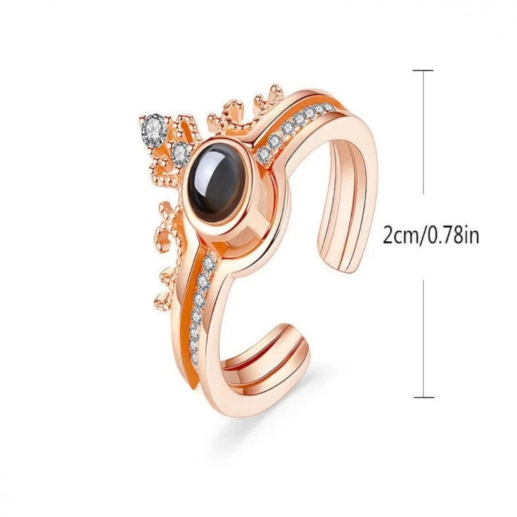 100 Languages  I Love U Ring - Rose Gold