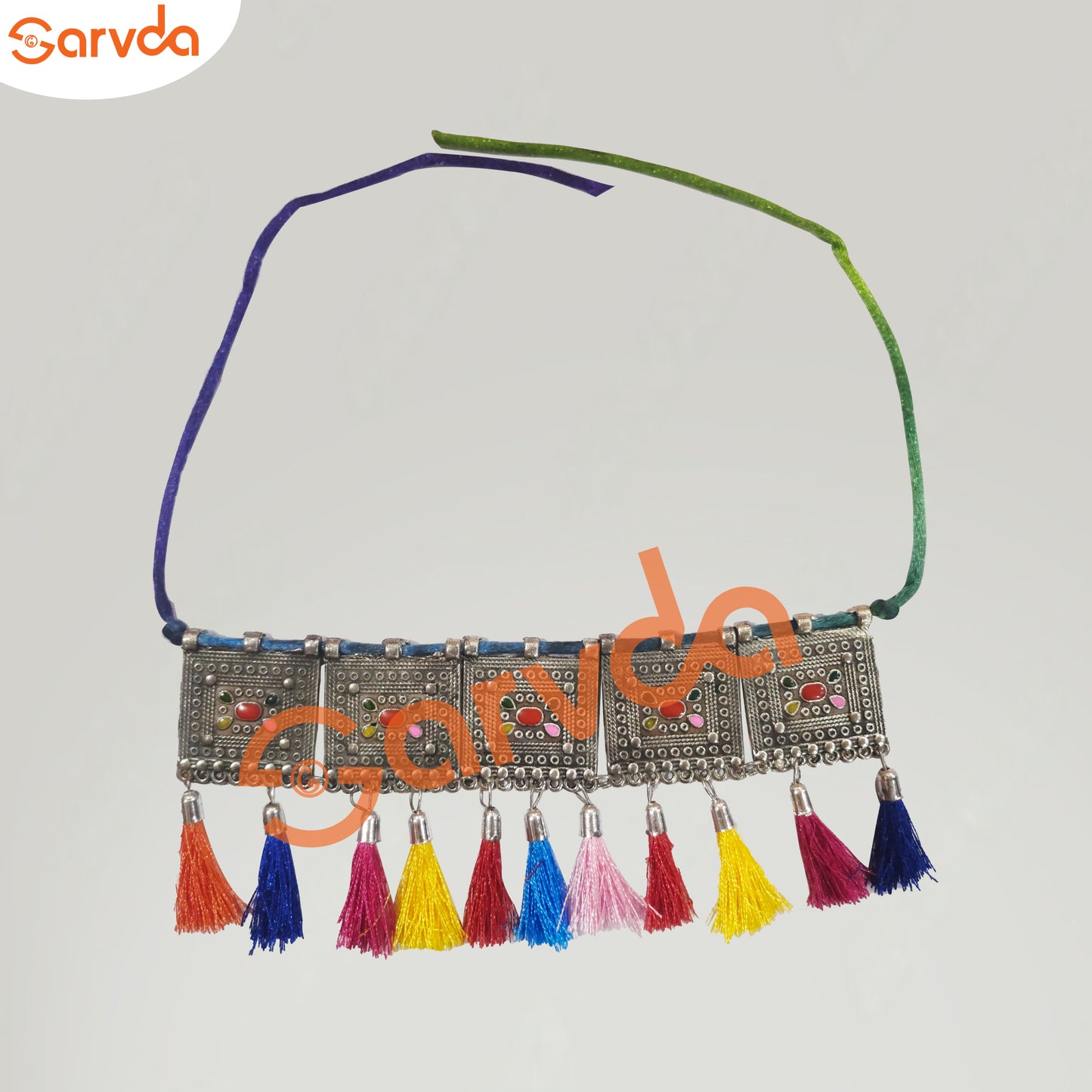 Gujrati/ Kalbelia Jewellery Set Multicolor