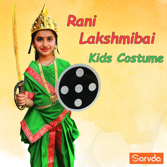 Marathi Saree / Rani lakshmi Bai costume (Green)- without accessories