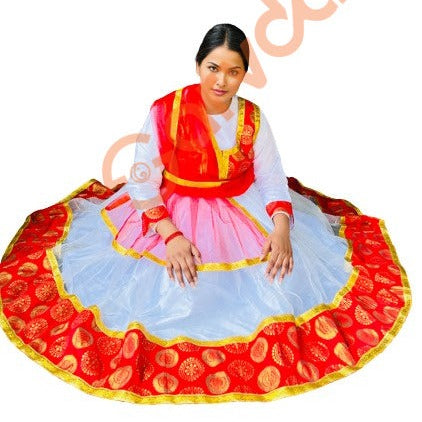 Premium quality Kathak Dance Dress Anarkali Style Kurta, Velvet Leggings and Dupptta - Women and girls
