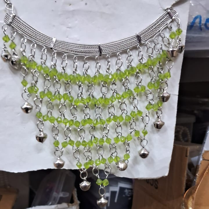 Silver & Green Necklace