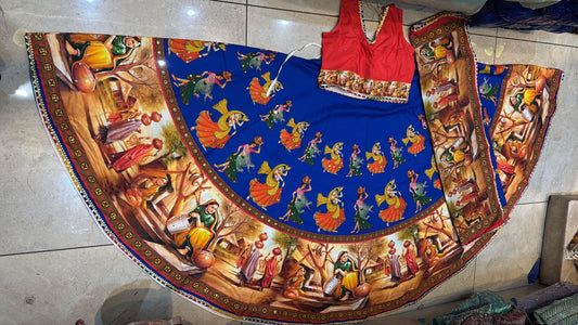 360 Lahenga Cotton Fabric Digital Print -0P (Assorted Colour)