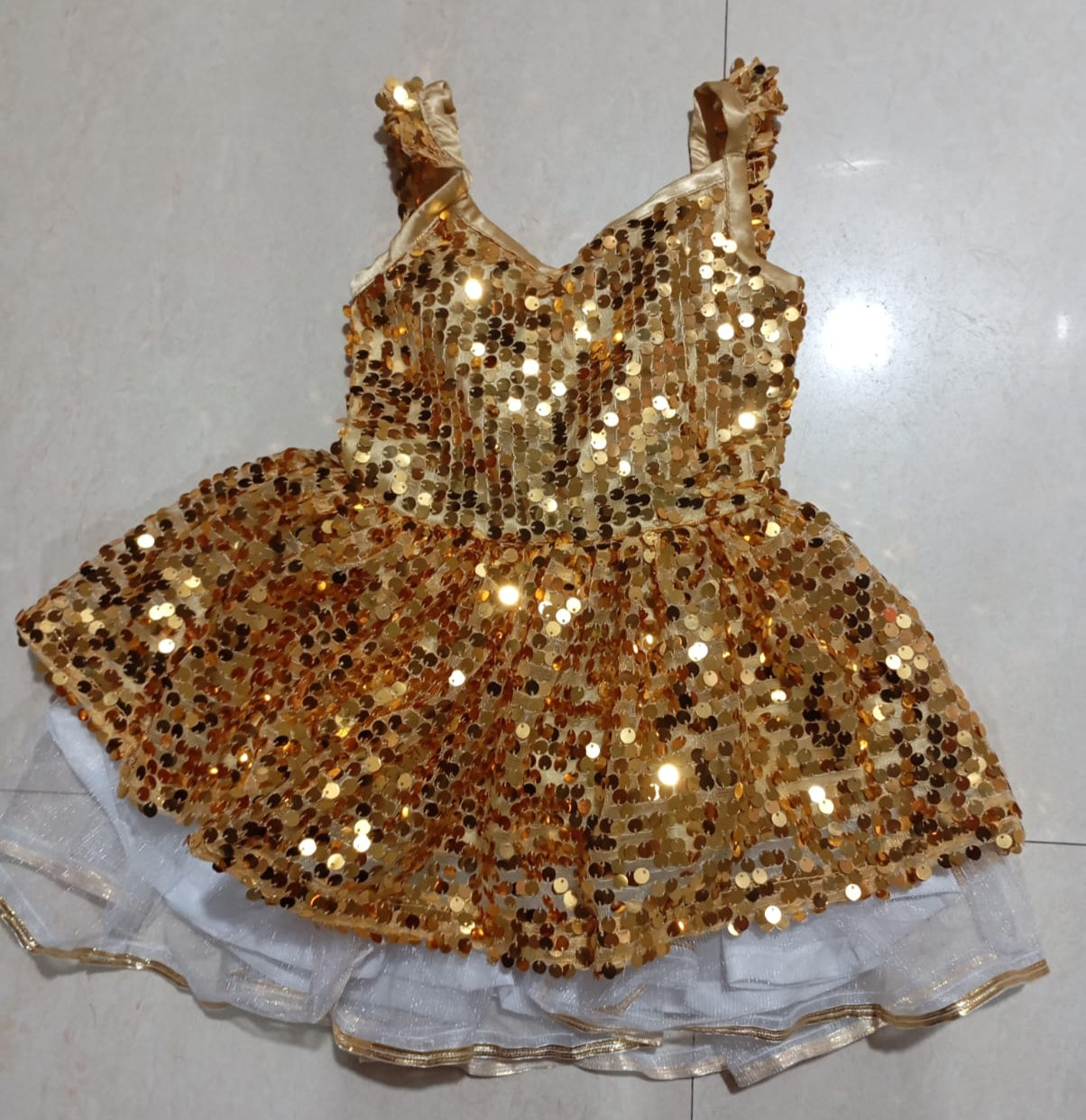 Golden Full sequence Frock