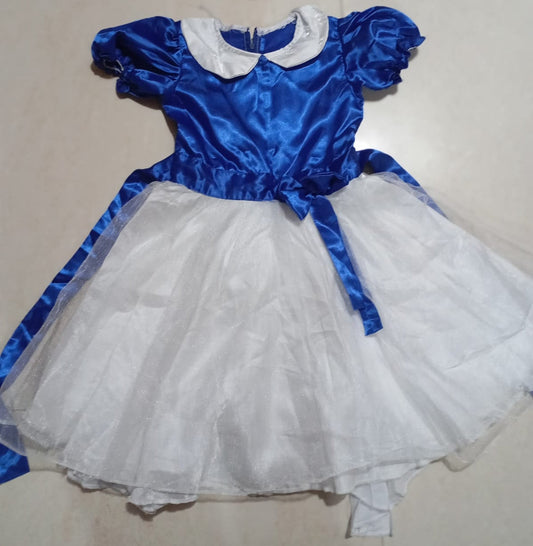 Navy Blue And White Frock