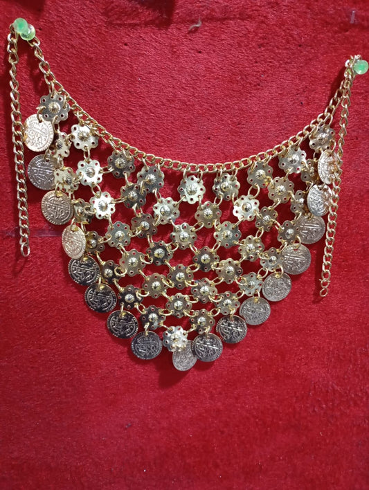 Golden Coin Shape Necklace Set