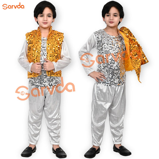 Yellow Jacket, Silver T shirt and pant western Set