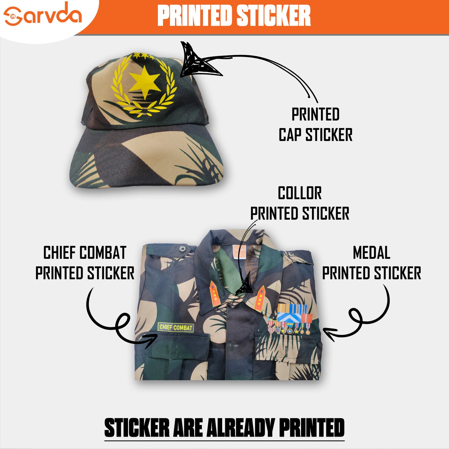 Sarvda Army Dress - Without Accessories (Superfine fabric & perfect size)