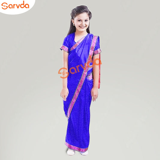 Blue Teacher Saree For Kids