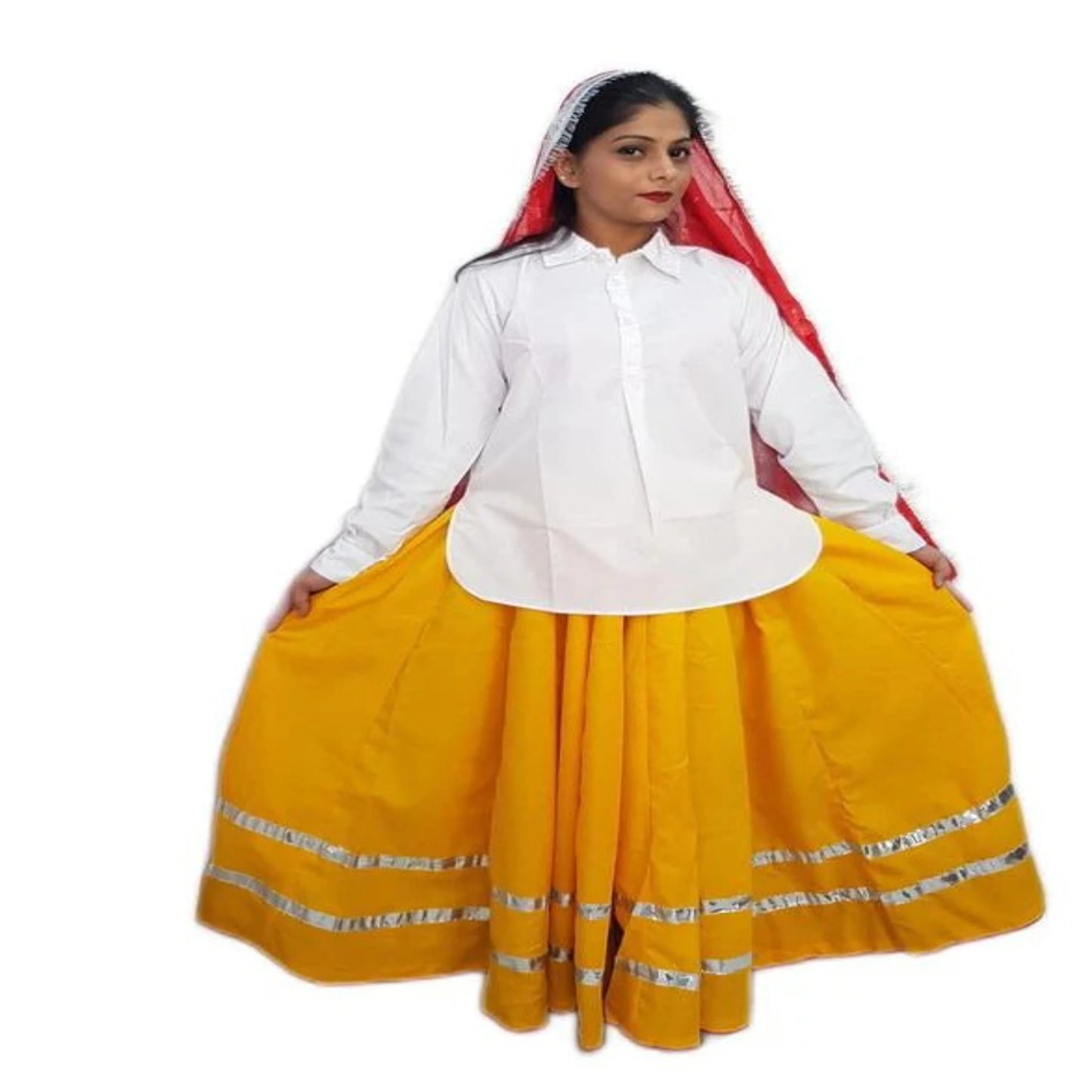 Haryanavi  State Lehanga Full Costume Set- Lahenga, Kameej and Chunni - Random Color