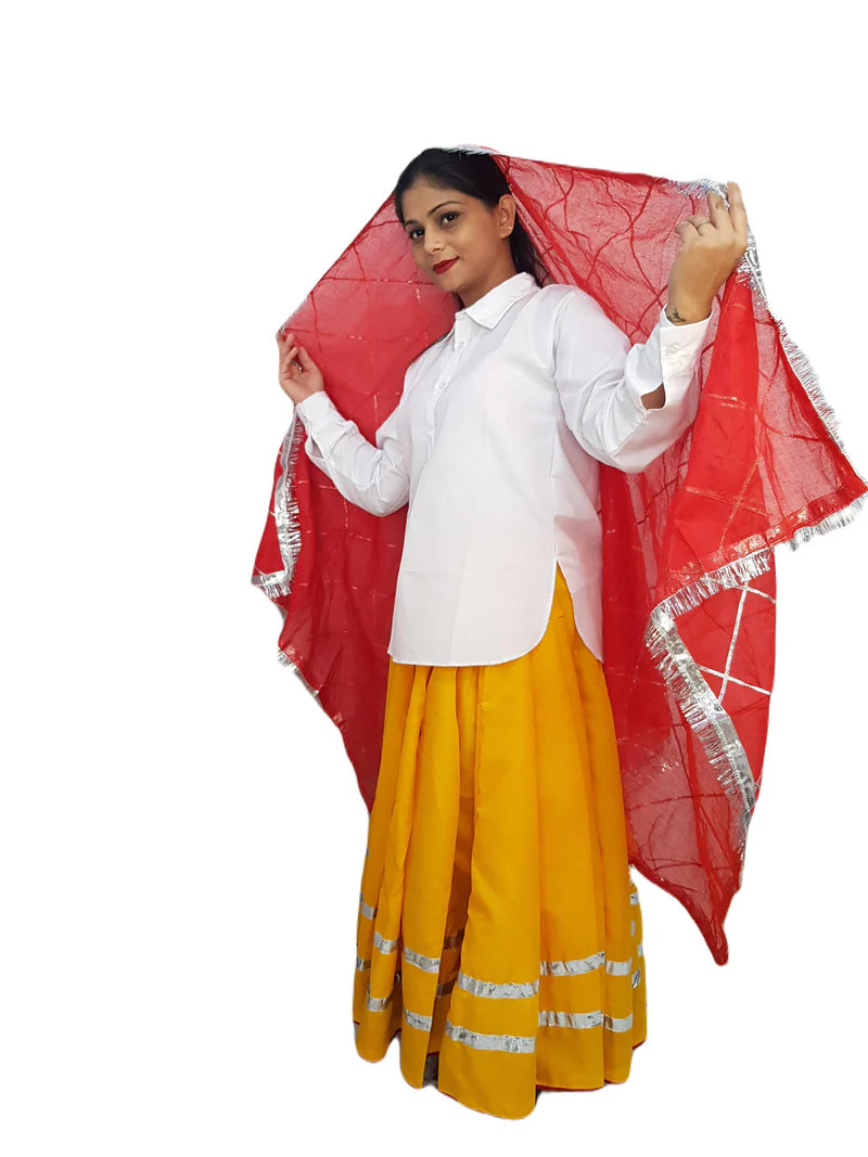Haryanavi  State Lehanga Full Costume Set- Lahenga, Kameej and Chunni - Random Color