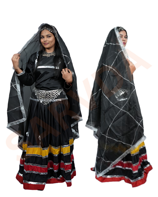 New Kalbeliya Lahenga with Chunni - Chairman Fabric