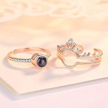 100 Languages  I Love U Ring - Rose Gold